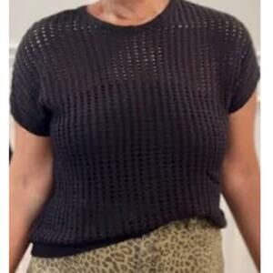 Crochet Knit Sheer Hollow Sweater
